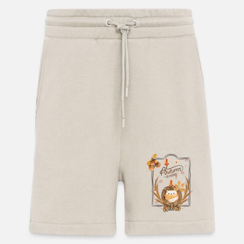 Hérisson d’automne feuilles cadre - Short bio décontracté fabriqué en UE - WARM CLAY