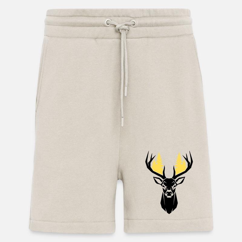 Deer Head Forest Silhouette - Shorts - made by SPREAD - WARM CLAY
