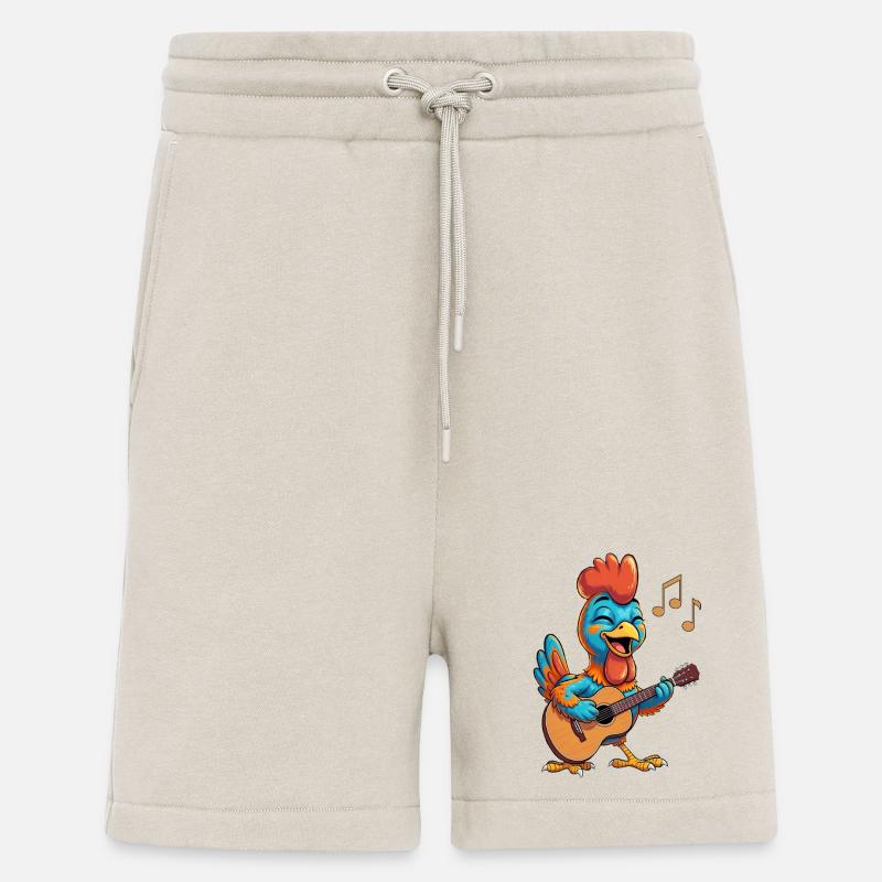 Funny chicken with guitar - Shorts - made by SPREAD - WARM CLAY