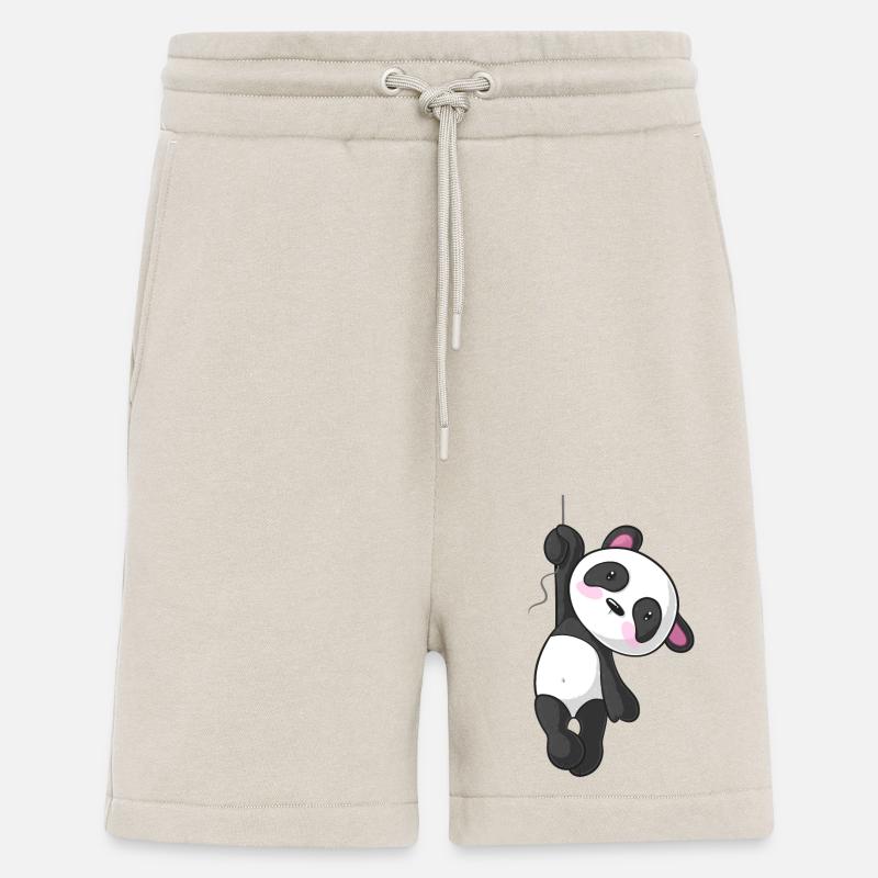 Hängender Comic Panda - Shorts - made by SPREAD - WARM CLAY