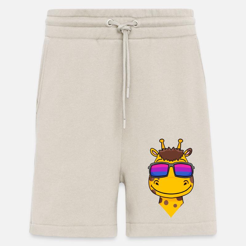 Cadeau de girafe bisexuelle - Short bio décontracté fabriqué en UE - WARM CLAY