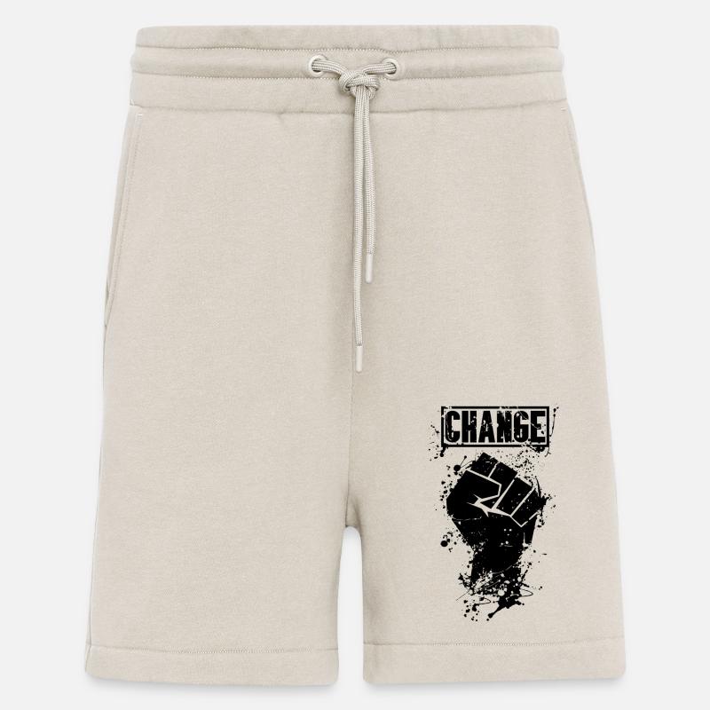 Veränderung durch Revolution Schwarz - Shorts - made by SPREAD - WARM CLAY