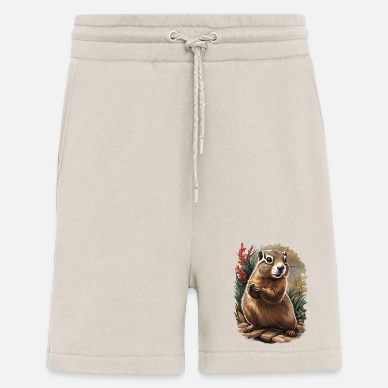 Neugieriges Garten-Murmeltier - Shorts - made by SPREAD - WARM CLAY