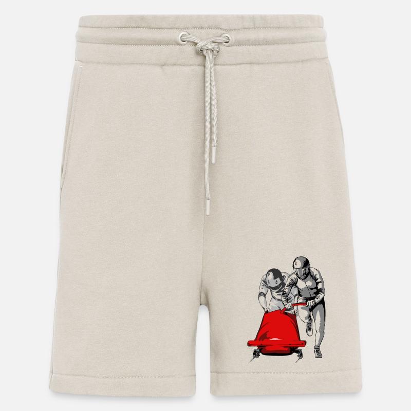 Bobfahrer beim Anschieben am Start - Shorts - made by SPREAD - WARM CLAY