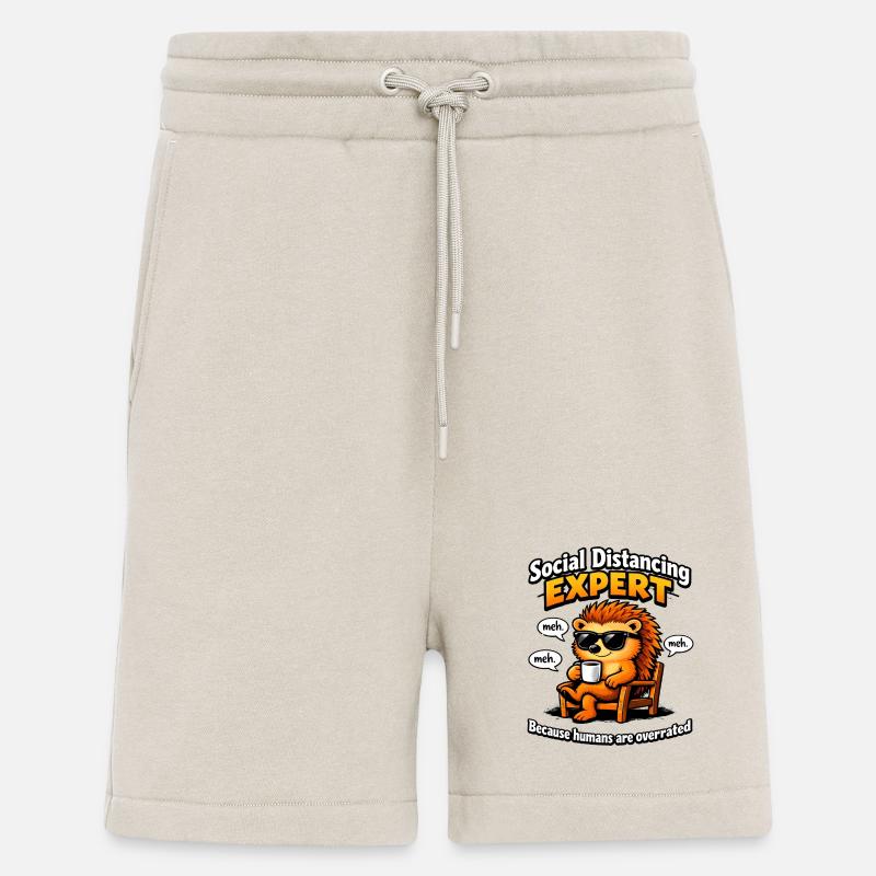 Social Distancing Expert Igel Cartoon - Shorts - made by SPREAD - WARM CLAY