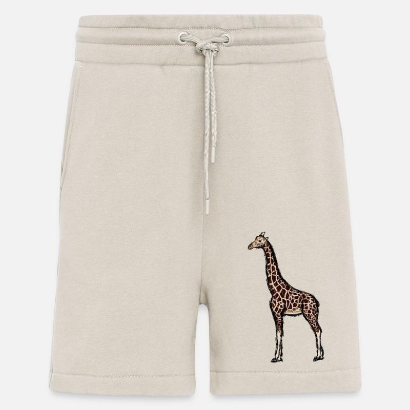 Conception avec une girafe 1 - Short bio décontracté fabriqué en UE - WARM CLAY