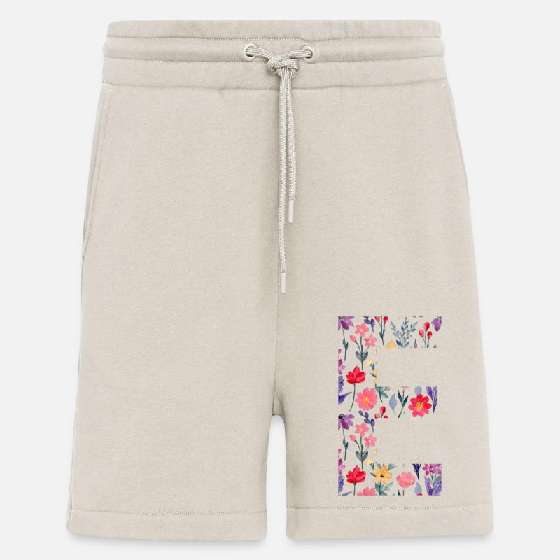 Personalisierter Blumenbuchstabe E - Geschenkidee - Shorts - made by SPREAD - WARM CLAY