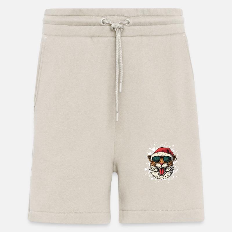 Léopard Noël Drôle - Short bio décontracté fabriqué en UE - WARM CLAY