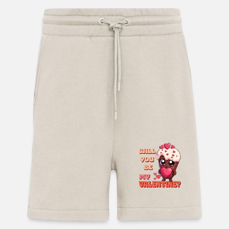 Chocolat Saint-Valentin - Serez-vous mon Valentin - Short bio décontracté fabriqué en UE - WARM CLAY