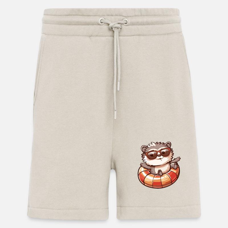 hérisson bande dessinée cool - Short bio décontracté fabriqué en UE - WARM CLAY