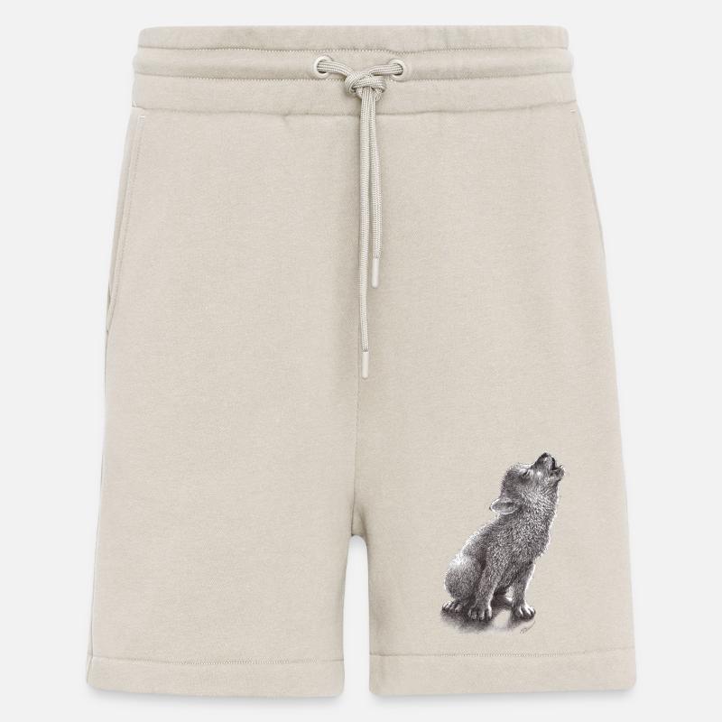 Junger heulender Wolf - Shorts - made by SPREAD - WARM CLAY