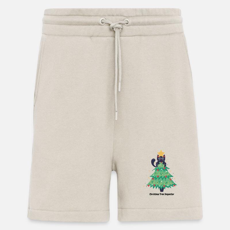 Katzen-Weihnachtspullover im Baum - Shorts - made by SPREAD - WARM CLAY