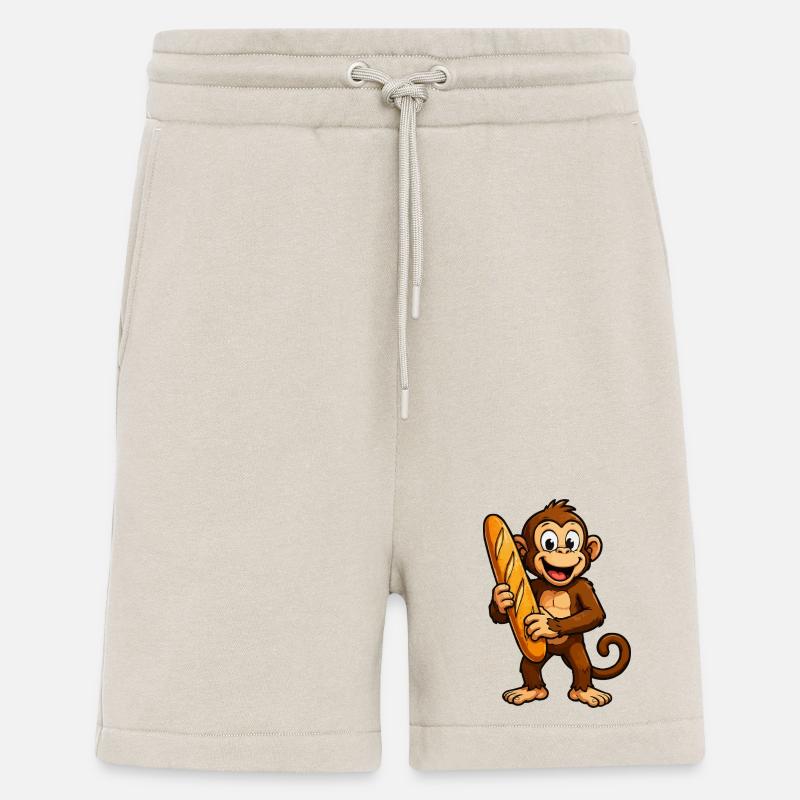 Monkey with baguette - Shorts - made by SPREAD - WARM CLAY
