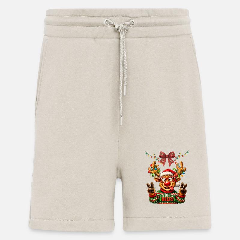 Oh Cerf de Noël - Short bio décontracté fabriqué en UE - WARM CLAY