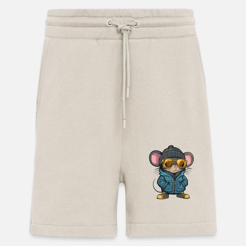Bande dessinée d’hiver souris - Short bio décontracté fabriqué en UE - WARM CLAY