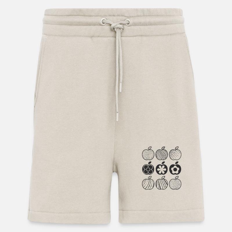 Apple Pattern (Black) - Shorts - made by SPREAD - WARM CLAY