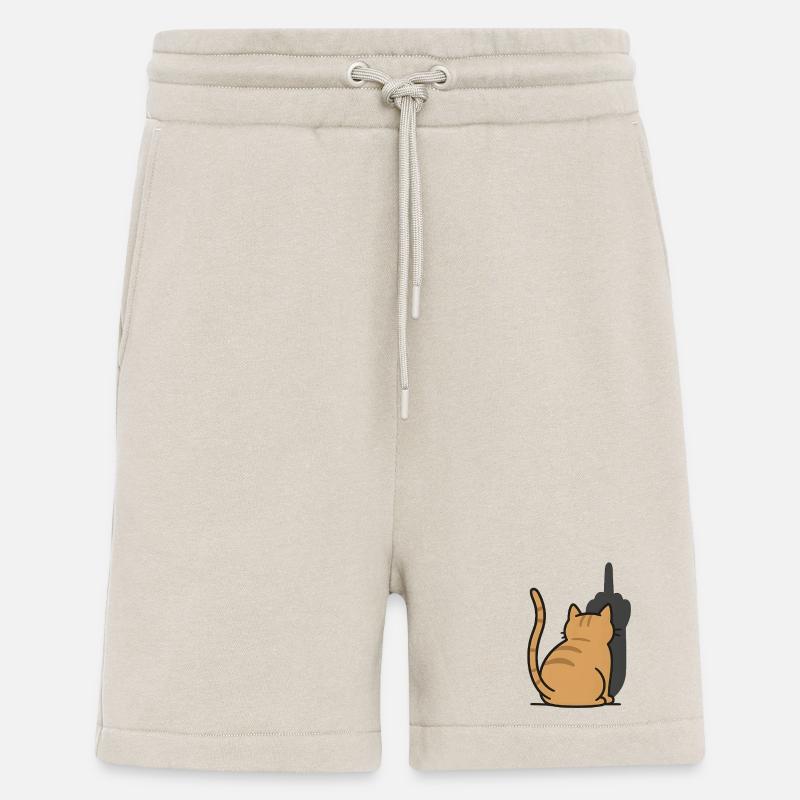 Erkenne die Zeichen Katze Mittelfinger - Shorts - made by SPREAD - WARM CLAY