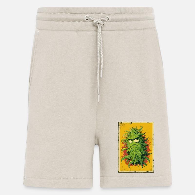Grumpy Leaf Pop Art Cannabis - Shorts - made by SPREAD - WARM CLAY