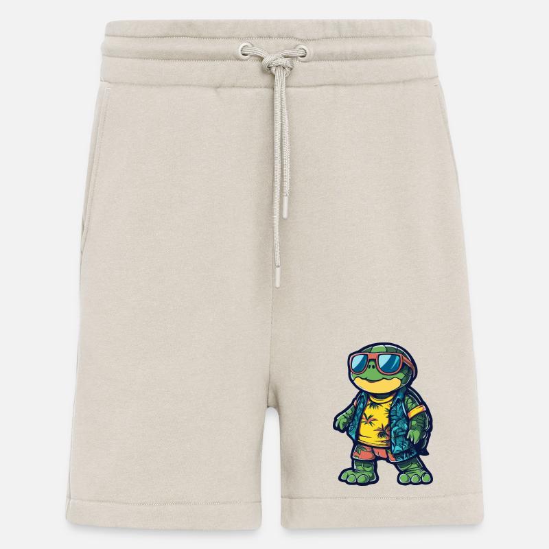 Turtle Comic Holiday - Short bio décontracté fabriqué en UE - WARM CLAY