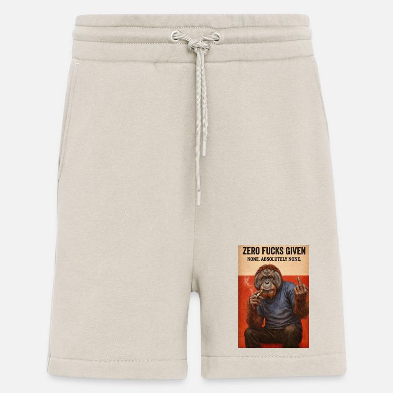 Zéro Fuck Given Ape - Short bio décontracté fabriqué en UE - WARM CLAY