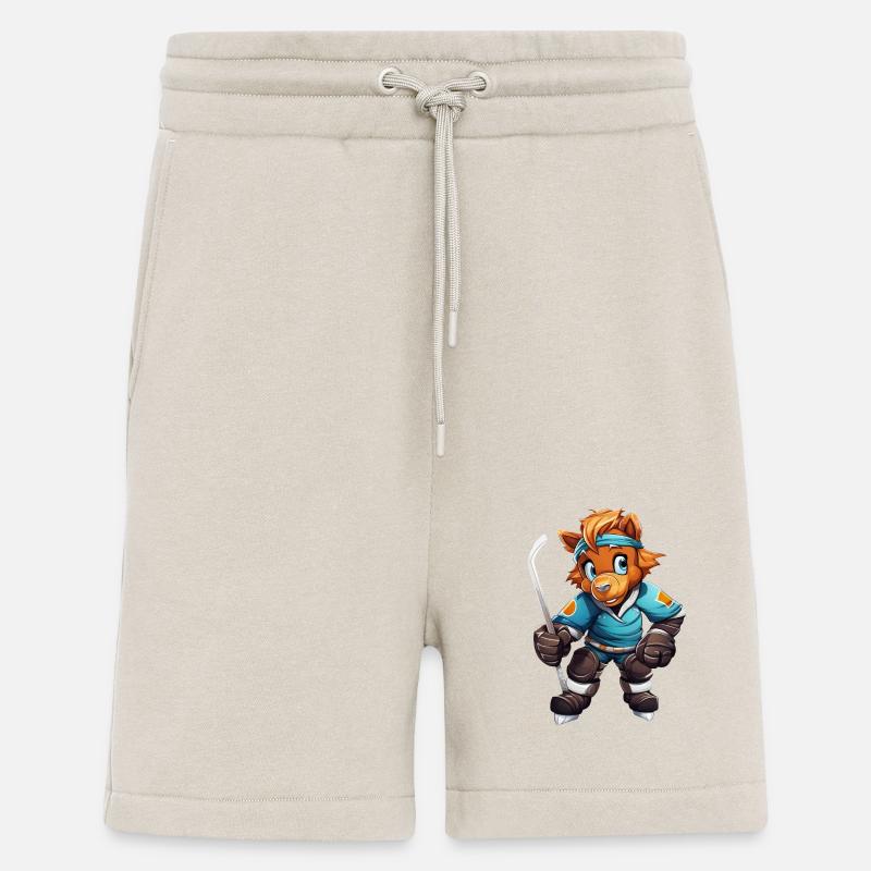 variation 24357Pferd als Eishockeyspieler - Shorts - made by SPREAD - WARM CLAY