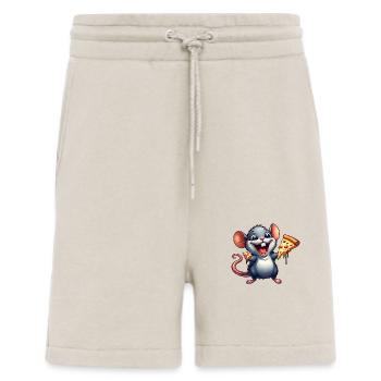 Laborratte Genießt Pizza Lustig - Shorts - made by SPREAD - WARM CLAY - Vorne