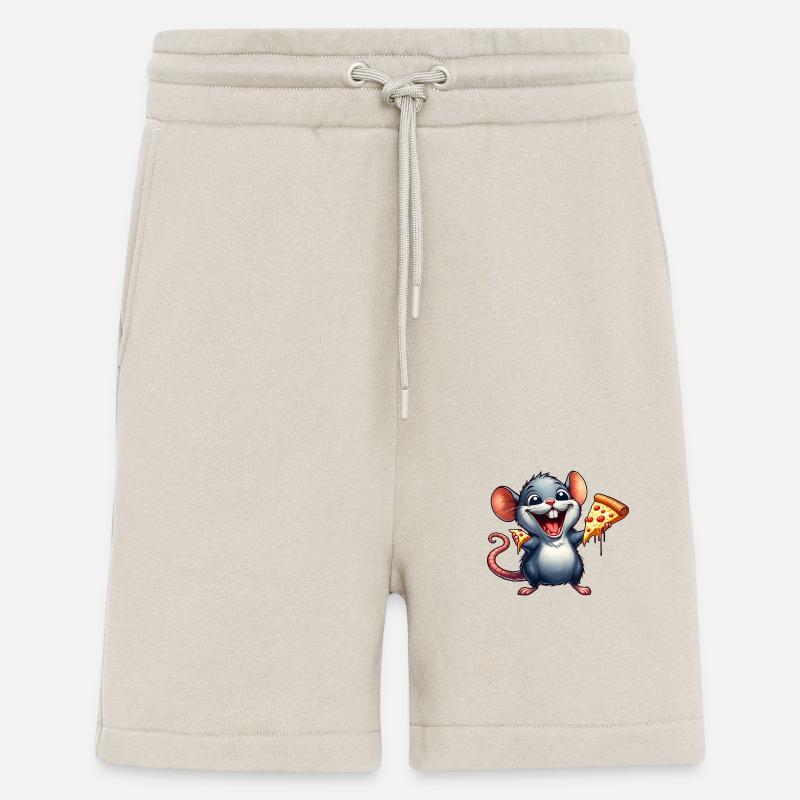 Lab Rat Enjoys Pizza Funny - Shorts - made by SPREAD - WARM CLAY