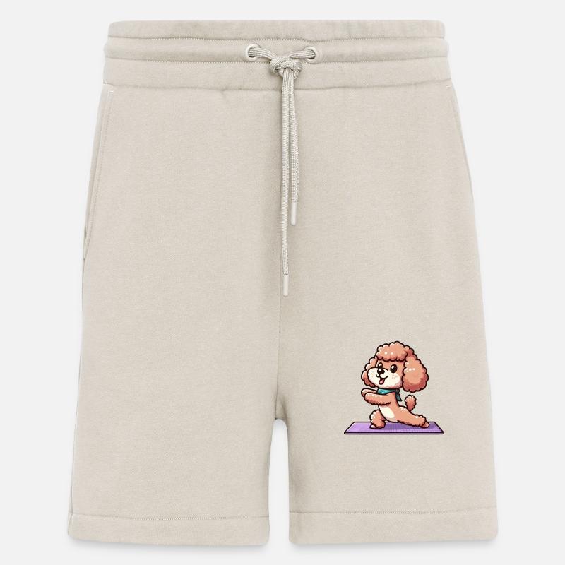 Poodle Yoga Exercises Meditation Training - Shorts - made by SPREAD - WARM CLAY