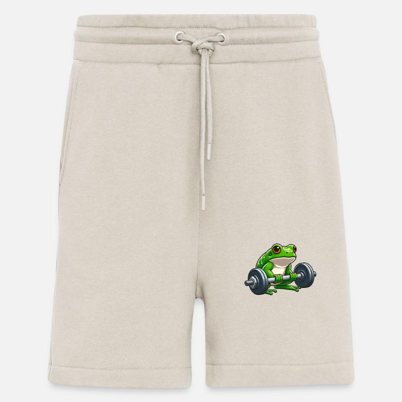 Strong frog while lifting weights - Shorts - made by SPREAD - WARM CLAY