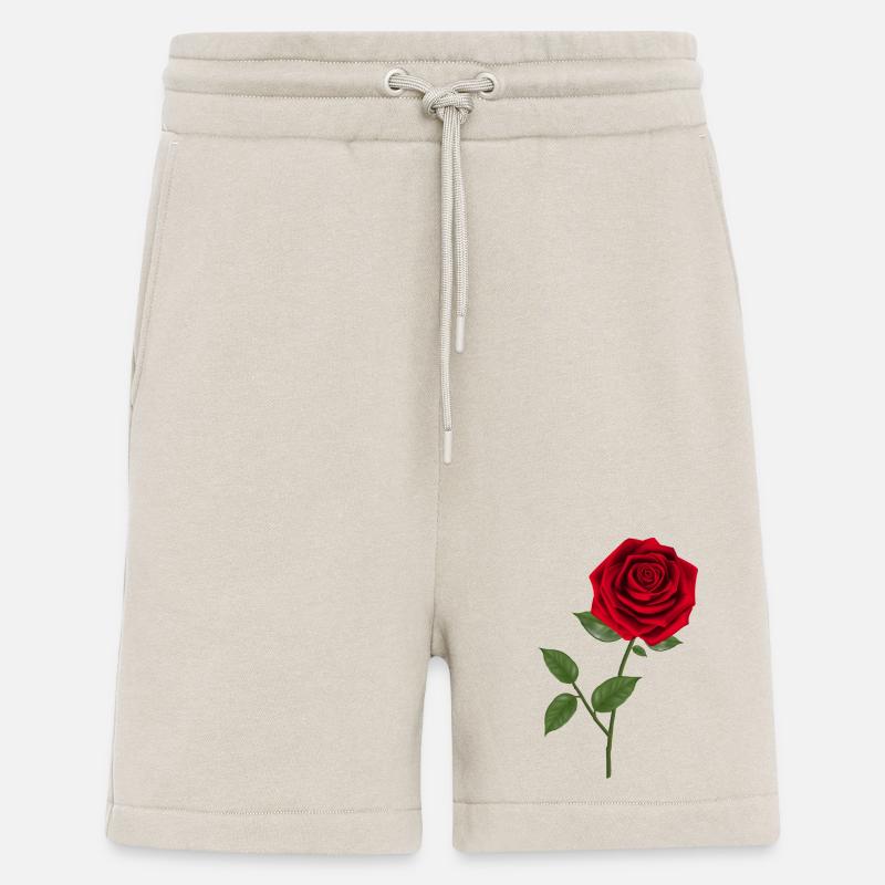 Graphique Rose Flower - Short bio décontracté fabriqué en UE - WARM CLAY