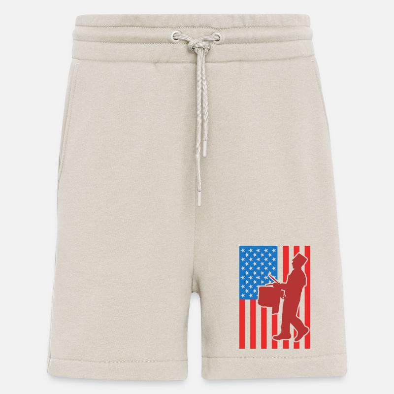 Drapeau de Drum USA - Short bio décontracté fabriqué en UE - WARM CLAY