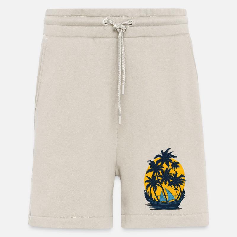 Sonnenuntergang am Palmenboot - Shorts - made by SPREAD - WARM CLAY