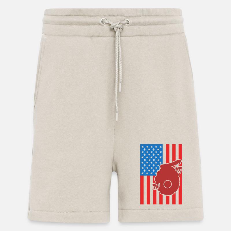 Apiculture Drapeau US - Short bio décontracté fabriqué en UE - WARM CLAY