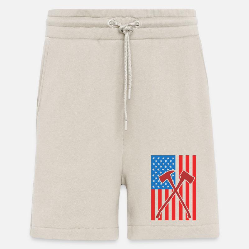 Brandbekämpfung USA Flagge - Shorts - made by SPREAD - WARM CLAY