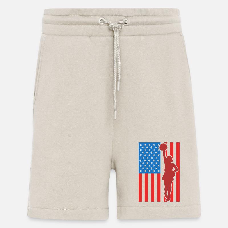 Drapeau des États-Unis de cheerleading - Short bio décontracté fabriqué en UE - WARM CLAY