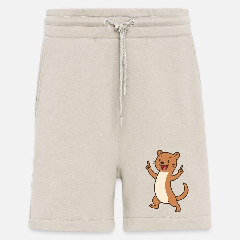 Joyeux bébé belette avec breloque - Short bio décontracté fabriqué en UE - WARM CLAY