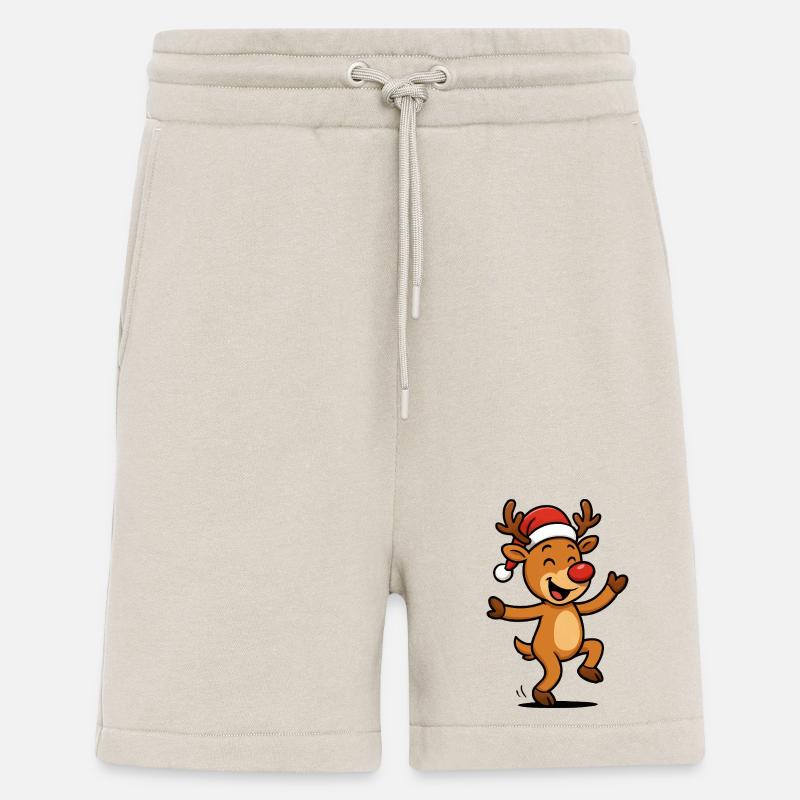 Deer with Santa Hat - Shorts - made by SPREAD - WARM CLAY