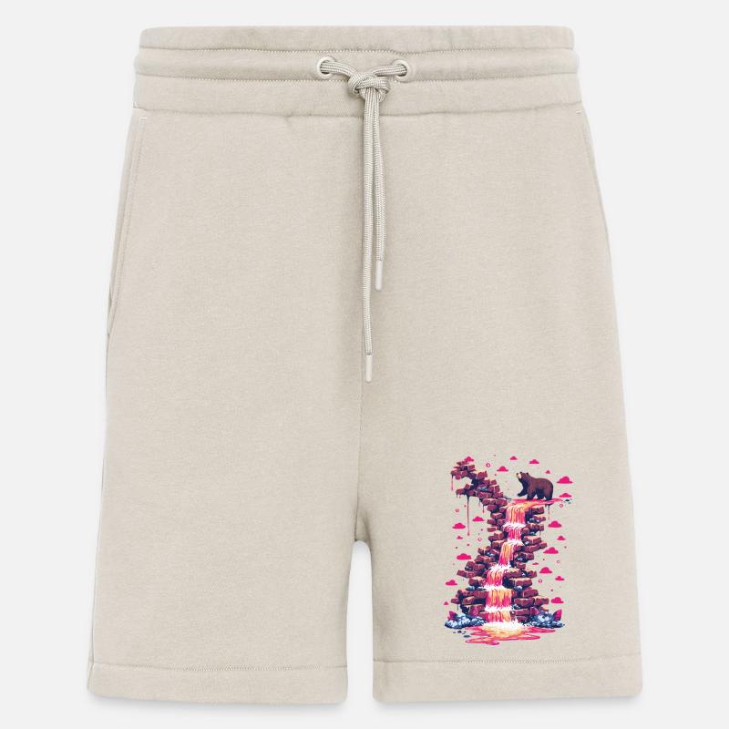 Pinker Wasserfall mit Bärenlicht - Shorts - made by SPREAD - WARM CLAY