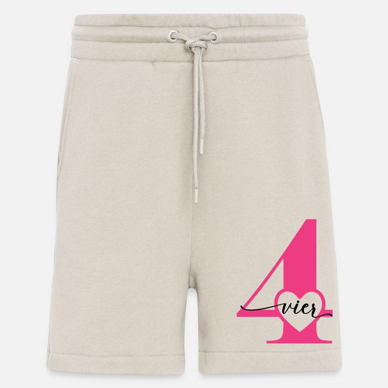 Ziffer Vier 4 mit Herz - Shorts - made by SPREAD - WARM CLAY