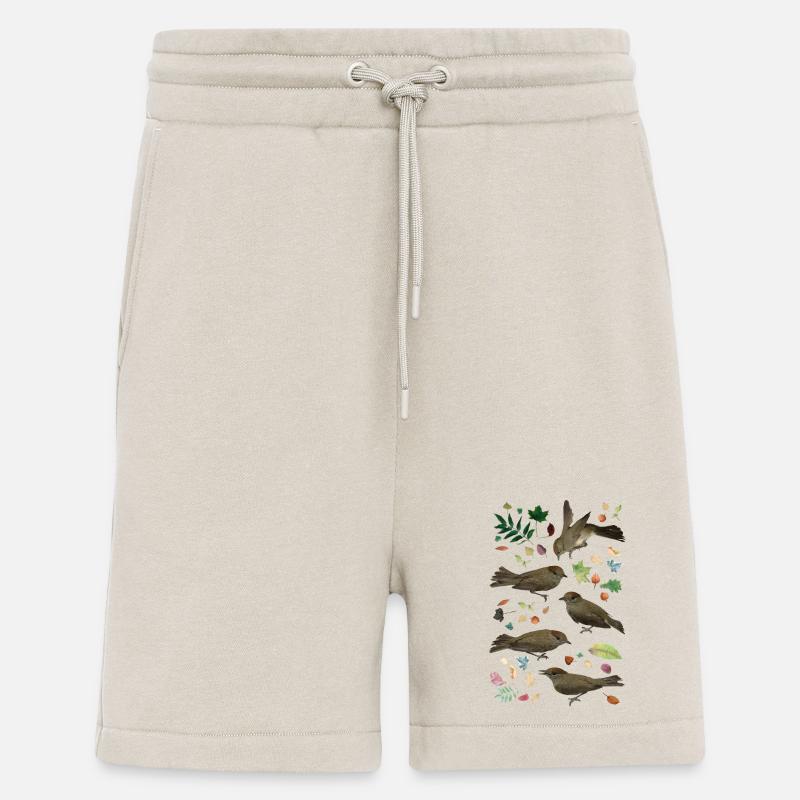 Blackcap with autumn leaves - Shorts - made by SPREAD - WARM CLAY