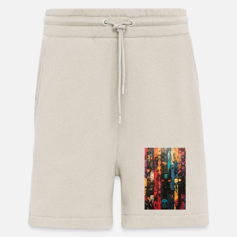 Farbige Schädel-Panel-Kunst - Shorts - made by SPREAD - WARM CLAY