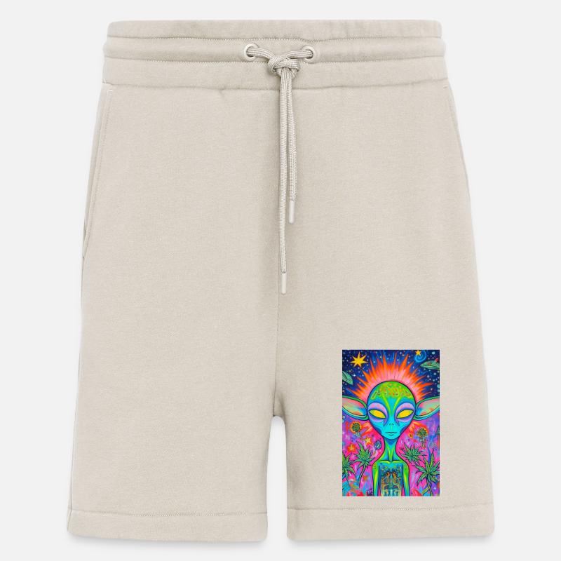 Psychedelischer Alien Neon Garten - Shorts - made by SPREAD - WARM CLAY