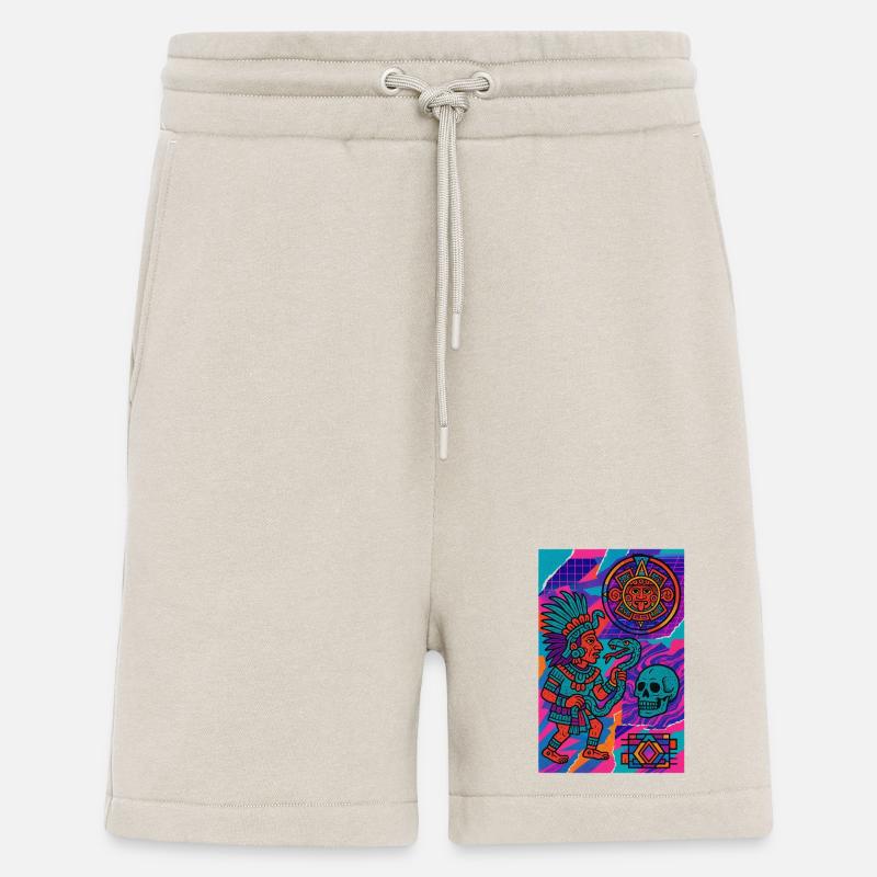 Aztekischer Krieger und Symbole - Shorts - made by SPREAD - WARM CLAY