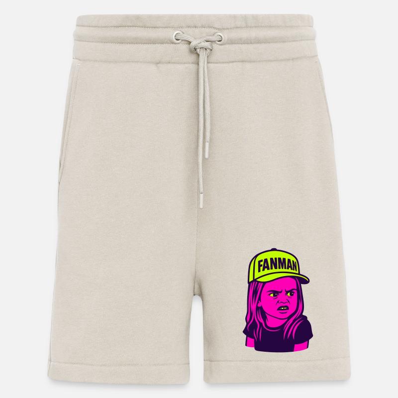 FANMAN Pop-Art-Mädchen mit Cap - Shorts - made by SPREAD - WARM CLAY