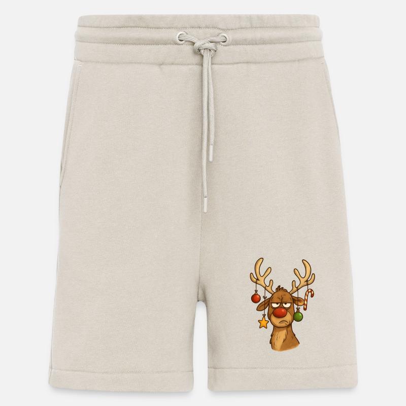Cerf Rudolph Joyeux Noël doux - Short bio décontracté fabriqué en UE - WARM CLAY