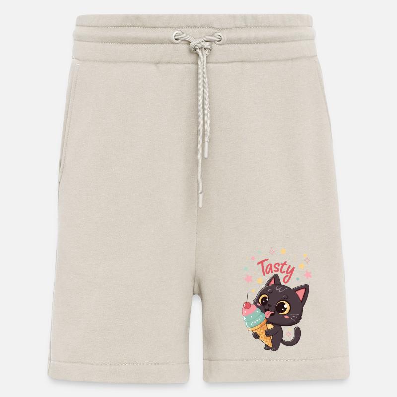 Chat gourmand et crème glacée - Shorts - made by SPREAD - WARM CLAY