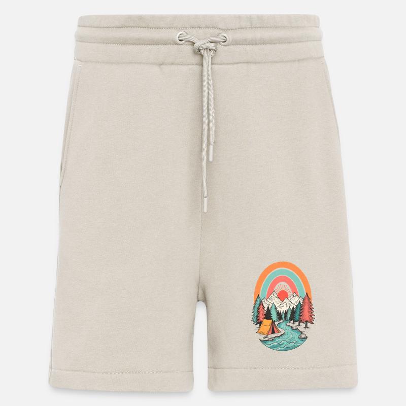 Berglandschaft Camping im Sonnenbogen - Shorts - made by SPREAD - WARM CLAY