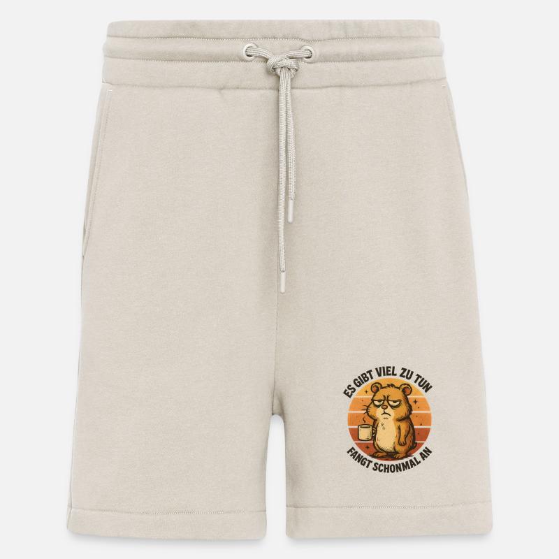 Grimmiger Hamster mit Kaffee - Shorts - made by SPREAD - WARM CLAY