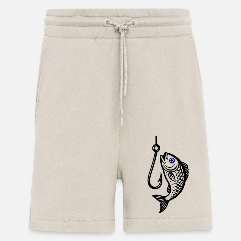 Hameçon Icône de poisson - Short bio décontracté fabriqué en UE - WARM CLAY