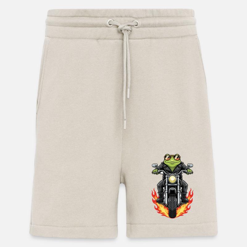 Cool Biker Frog Motorcycle Flames - Shorts - made by SPREAD - WARM CLAY